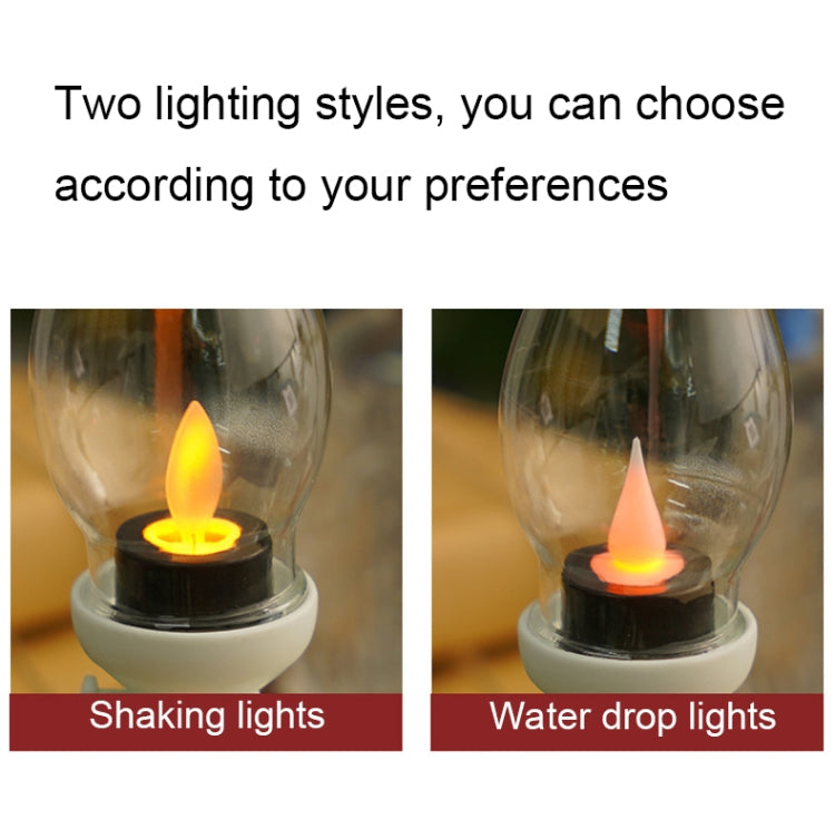 Retro Luminous Kerosene Lamp Christmas Simulation Oil Lamp Decoration, Spec:, Water-drop (Bronze), Water-drop (Black), Water-drop (White), Shaking (Bronze), Shaking (Black), Shaking (White)