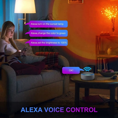 Sunset Background Remote Control RGB Floor Ambient Projection Light, Bluetooth APP