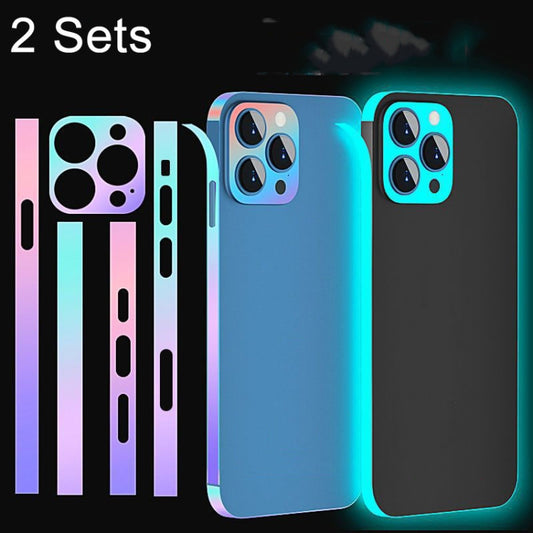 2 Sets Dazzle Colour Luminous Side Frame Film, For iPhone 14, For iPhone 13 Mini, For iPhone 12, For iPhone 12 Pro, For iPhone 12 Pro Max, For iPhone 12 Mini