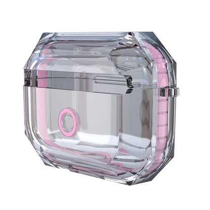 For AirPodS Pro RJT-AP-03 Bluetooth Earphone Transparent Soft Case TPU Protection Cover, White, Black, Red, Blue, Pink, Violet, Fluorescent Yellow, Rose Red