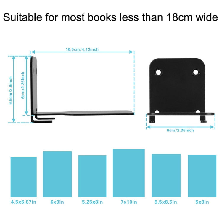 Hidden Stainless Steel Suspended Bookshelf Wall Support Frame Wall Mounted Bracket, Stainless Steel Shelf Black, Stainless Steel Shelf White