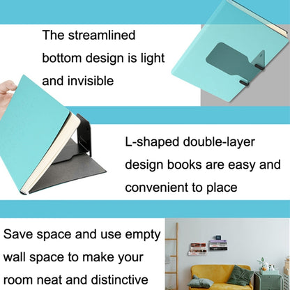 Hidden Stainless Steel Suspended Bookshelf Wall Support Frame Wall Mounted Bracket, Stainless Steel Shelf Black, Stainless Steel Shelf White