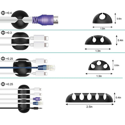 3 In 1 0.5m Kit  Cord Management Organizer Kit Cable Sleeve With Zipper Cable Clip, 5 In 1, 3 In 1 0.5m Kit, 4pcs Zipper Ties, 3 In 1 5m Kit