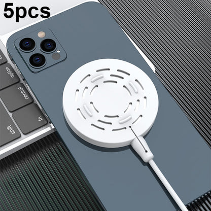 5pcs CP06 Magsafe Wireless Charger Silicone Protective Case, CP06 White, CP06 Pink, CP06 Grey, CP06 Black