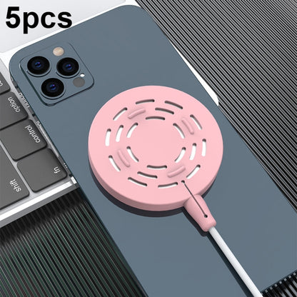 5pcs CP06 Magsafe Wireless Charger Silicone Protective Case, CP06 White, CP06 Pink, CP06 Grey, CP06 Black