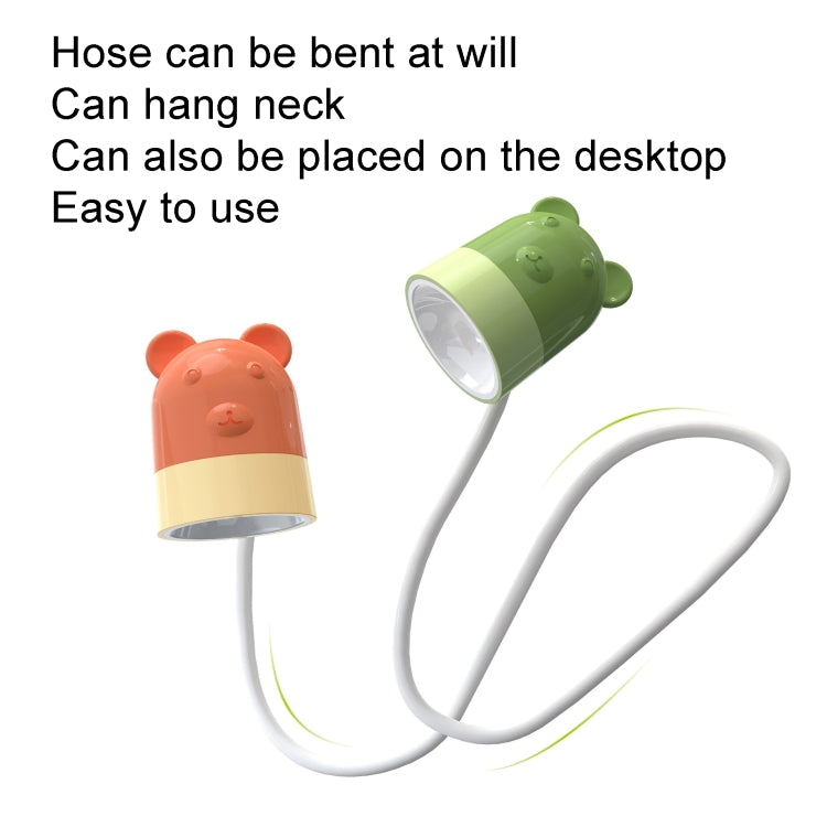 KD201 Portable Lamp Hanging Neck Reading LED Night Light, Style:, Bear (Blue+Brown), Bear (Orange+Green), Little Deer (Orange+Green), Little Deer (Blue+Brown), Bunny (Pink+Purple), Bunny (Green+Yellow), Cat (Green+Yellow), Cat (Pink+Purple)