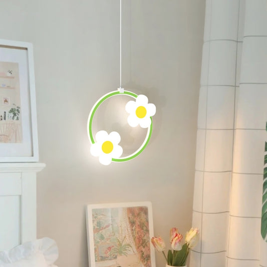 Children Room Bedside Warm Sunflower Chandelier, Round Green Warm Light, Round Green White Light, Round Green 3 Color Dimmer, Round Pink Warm Light, Round Pink White Light, Round Pink 3 Color Dimmer, Square Green Warm Light, Square Green White Light