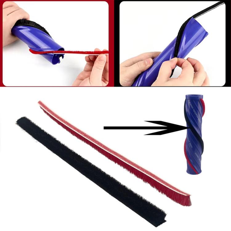 Replacement Felt Strips For Dyson V10, V11, V15 Direct Drive Cleaner Head Brush Bar Maintenance, Soft Plush, Carbon Fiber Red+Black, Carbon Fiber