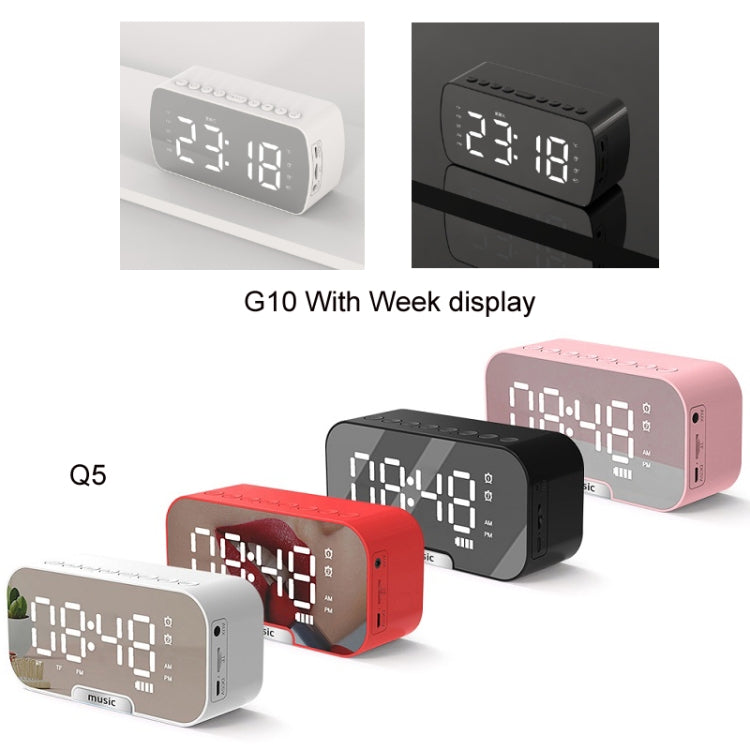 Outdoor Portable Card Bluetooth Speaker Small Clock Radio, G10 Black 1400mAh, G10 White 1400mAh, Q5 Black 1400mAh, Q5 White 1400mAh, Q5 Pink 1400mAh, Q5 Red 1400mAh, Q5 Pink 2800mAh