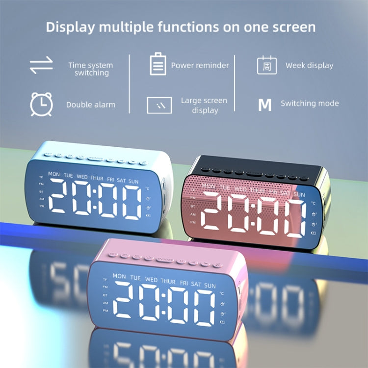 Outdoor Portable Card Bluetooth Speaker Small Clock Radio, G10 Black 1400mAh, G10 White 1400mAh, Q5 Black 1400mAh, Q5 White 1400mAh, Q5 Pink 1400mAh, Q5 Red 1400mAh, Q5 Pink 2800mAh