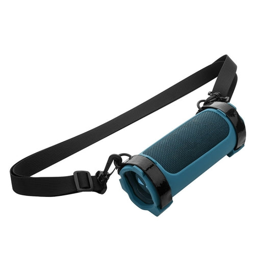 For JBL Flip 6 Speaker Bag Travel Carrying Silicone Case With Shoulder Strap, Blue 2, Black 2