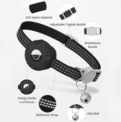For AirTag 2nd Gen / AirTag 1st Gen Tracker Silicone Case Reflective Pet Cat Collar With Bell