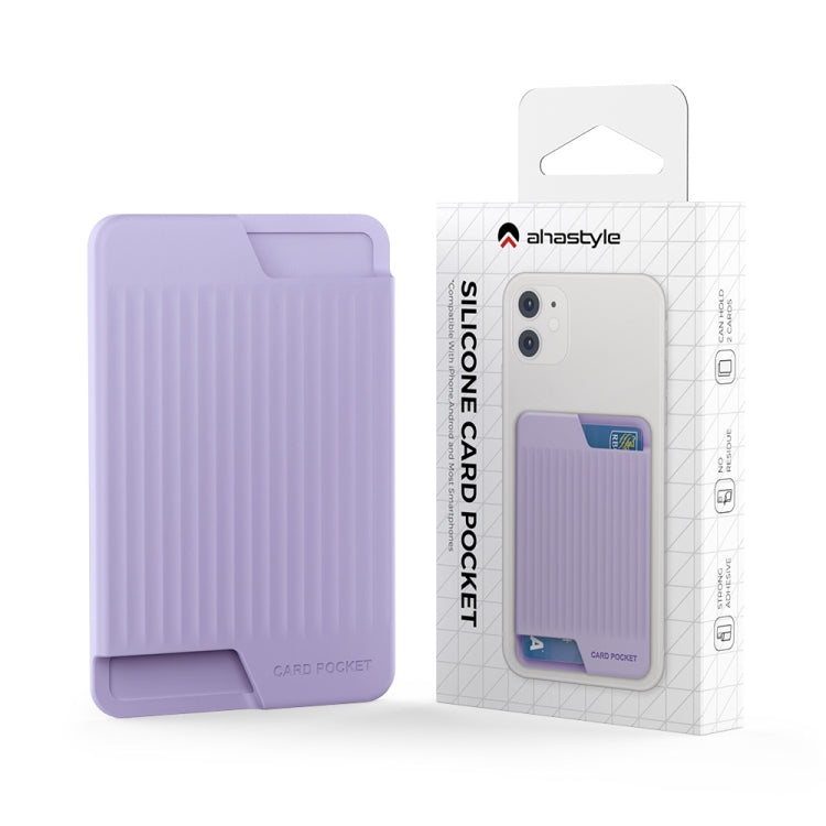 AhaStyle PT169 Mobile Phone Silicone Back Card Case Bus Card Bank Card Convenient Organizer, PT169 (Black), PT169 (Green), PT169 (Purple), PT169 (Pink)