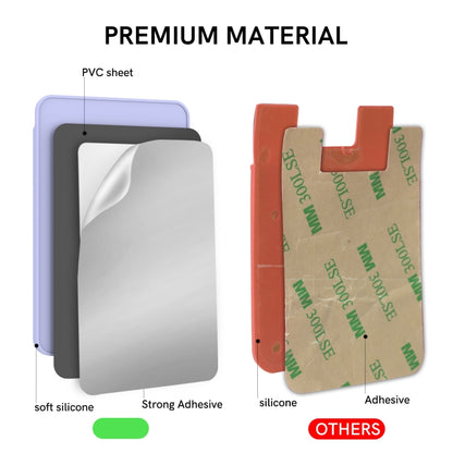 AhaStyle PT169 Mobile Phone Silicone Back Card Case Bus Card Bank Card Convenient Organizer, PT169 (Black), PT169 (Green), PT169 (Purple), PT169 (Pink)