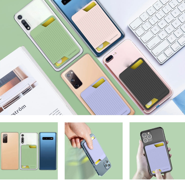 AhaStyle PT169 Mobile Phone Silicone Back Card Case Bus Card Bank Card Convenient Organizer, PT169 (Black), PT169 (Green), PT169 (Purple), PT169 (Pink)