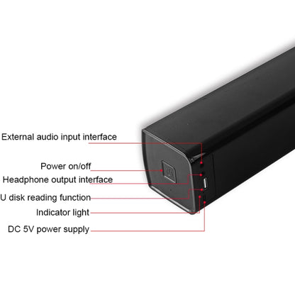 BT809S Desktop Long Gaming Bluetooth Speaker Computer USB Plug-in Intelligent Ambient Light Audio