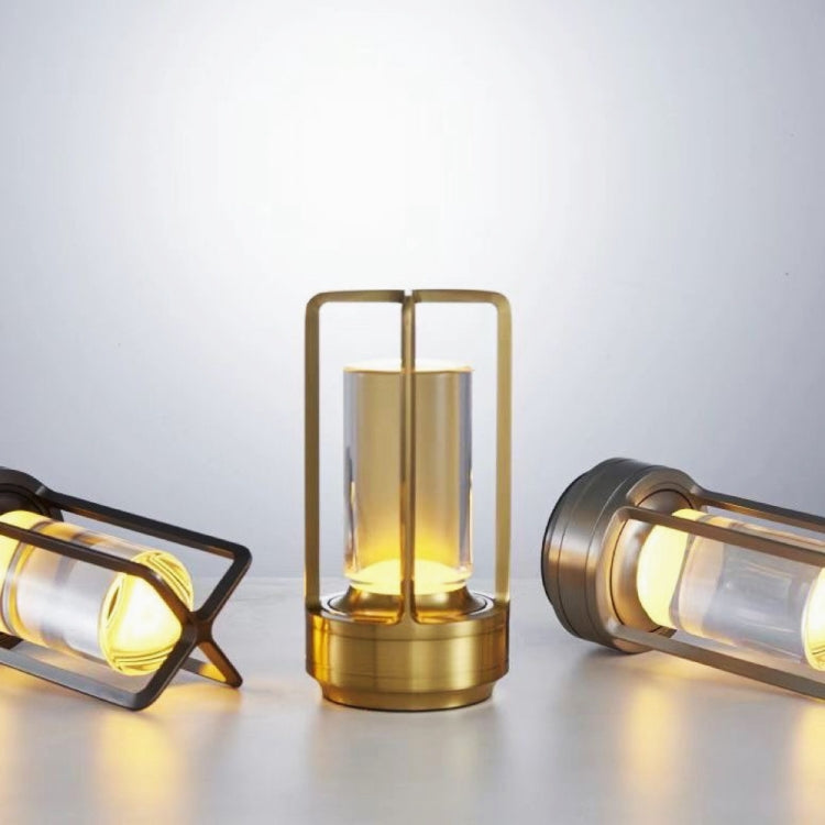 Vintage All Aluminum Cross Table Lamp Hotel Portable Outdoor Camping Touch Night Light, 2000mAh (Bronze), 2600mAh (Bronze), 2000mAh (Silver), 2600mAh (Silver), 2000mAh (Matte Black), 2600mAh (Matte Black)