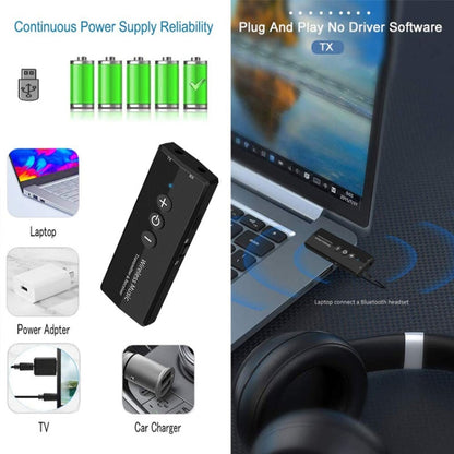 3 In 1 Bluetooth 5.0 Adapter TV Computer Wireless Audio Receiving Transmitter, ZF-360