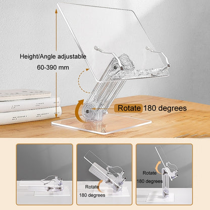 Student Desktop Reading Rack Transparent Acrylic Tablet Stand, B Model
