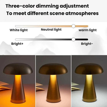 Bar Restaurant Table Lamp Bedside Atmosphere Rechargeable Mushroom Lamp Dimmable Night Light