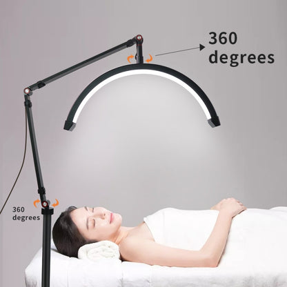LED Half Moon Beauty Lamp Manicure Eyebrow Tattoos Eyelash Fill Light, UK Plug
