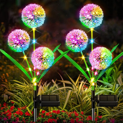 Dandelion Lawn Ground Plug Light Decoration Outdoor Solar LED Garden Lights, 3 Head