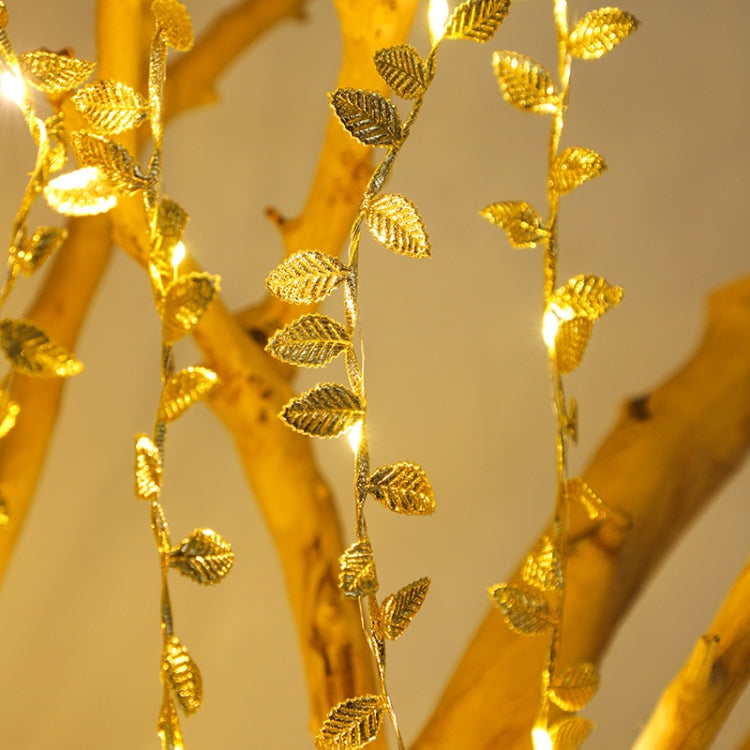 LED Artificial Golden Leaf Vine Light String For Christmas Holiday Decoration, 2m 20 Lights, 3m 30 Lights, 5m 50 Lights, 10m 100 Lights