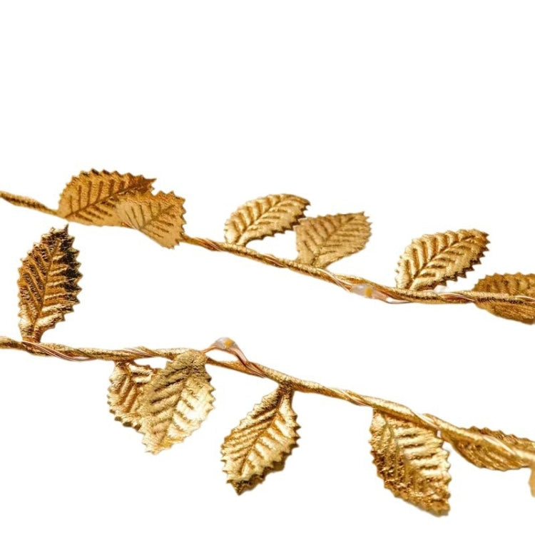 LED Artificial Golden Leaf Vine Light String For Christmas Holiday Decoration, 2m 20 Lights, 3m 30 Lights, 5m 50 Lights, 10m 100 Lights