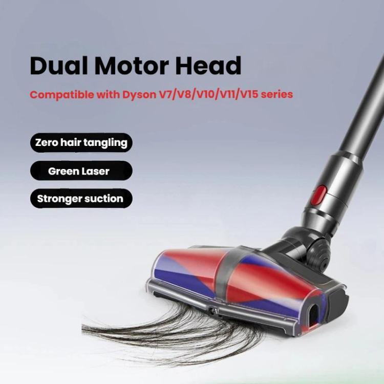 Dual Motor Soft Roller Cleaner Head For Dyson V10 Slim / V12 Slim Anti-Tangle Brush, Green Light Dust Reveal(E0008), E0008 For Dyson V10 Slim / V12 Slim