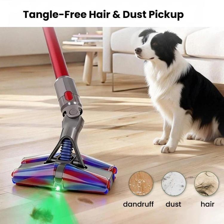 4-Conical Fluffy Roller Head For Dyson V7 V8 V10 V11 V15 with Dual-Side Green Laser Dust Illumination, 4-Conical For Dyson V7/V8/V10/V11/V15