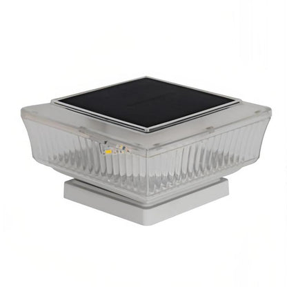 Waterproof Solar-Powered LED Pillar Light For Outdoor Courtyard Lighting, Mesh Warm Light, Striped Warm Light, Striped White Light, Mesh White Light