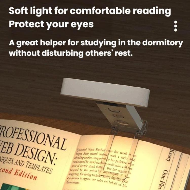 USB Rechargeable Clip Reading Lamp With LED Folding Bookmark