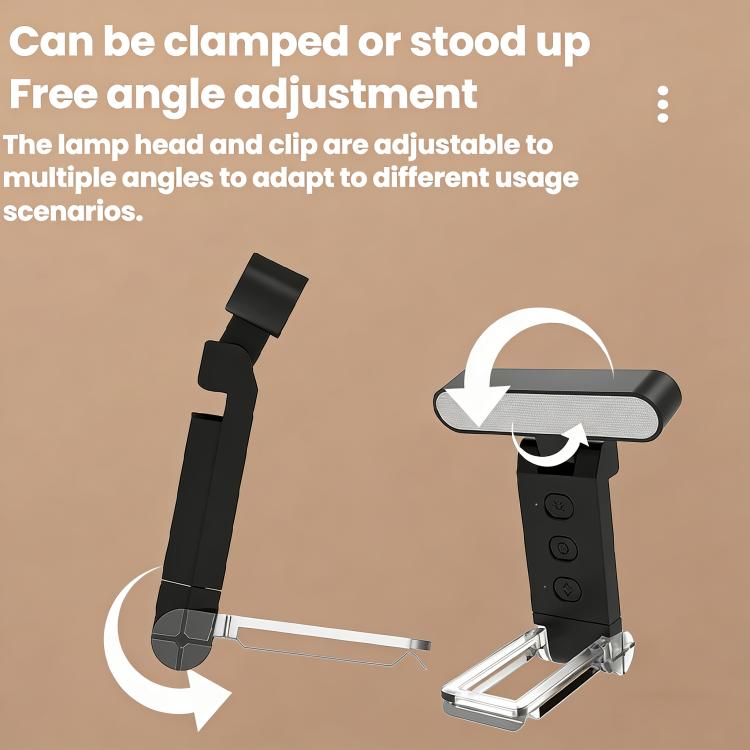 USB Rechargeable Clip Reading Lamp With LED Folding Bookmark