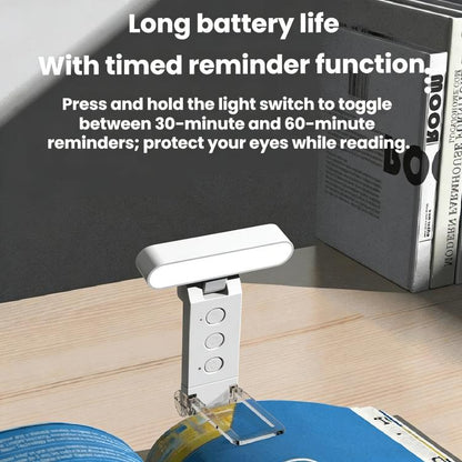 USB Rechargeable Clip Reading Lamp With LED Folding Bookmark