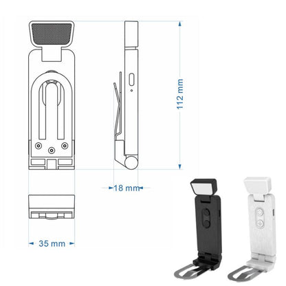 Mini USB Portable Bookmark Lamp Clip-on LED Eye-protection Desk Lamp, 200mAh Black, 200mAh White