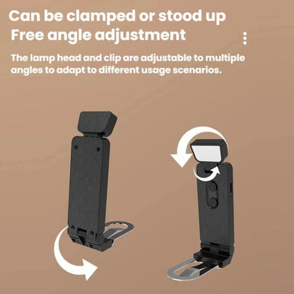Mini USB Portable Bookmark Lamp Clip-on LED Eye-protection Desk Lamp, 200mAh Black, 200mAh White