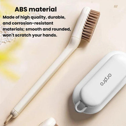Ordpro Multifunctional Rotatable Long-Handle Cleaning Brush Portable Soft-Bristle Shoe Brush