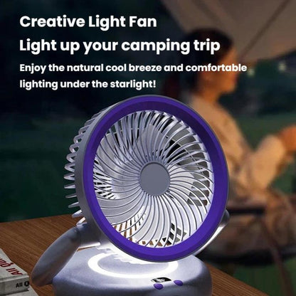 Foldable Air Circulator Fan With Battery Indicator Household Desktop & Wall-Mounted Fan With LED Light