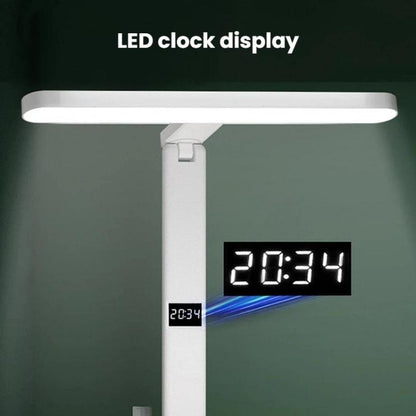 Xiajule Eye-Caring Study Desk Lamp With Time Display 3-Color Temperature Dimmable Reading Bedside Lamp, 1200mAh, 1800mAh