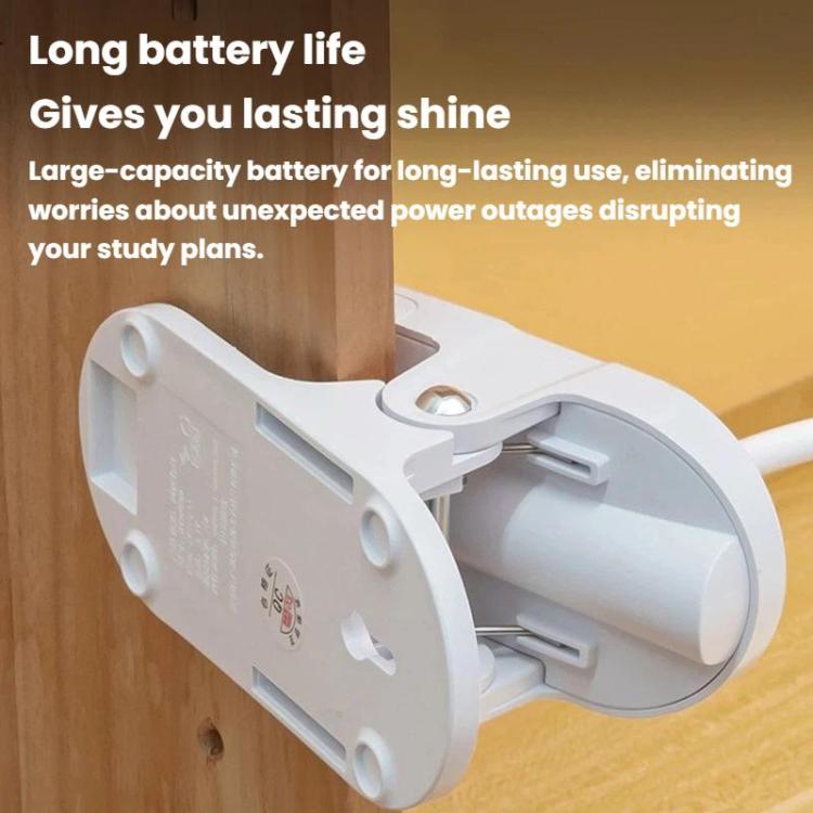 Xiajule Portable Clip On Desk Lamp Night Light, Eye Protection High CRI Reading Lamp, Plug-in, Rechargeable, Rechargeable 3 Color Temperatures Stepless Dimming
