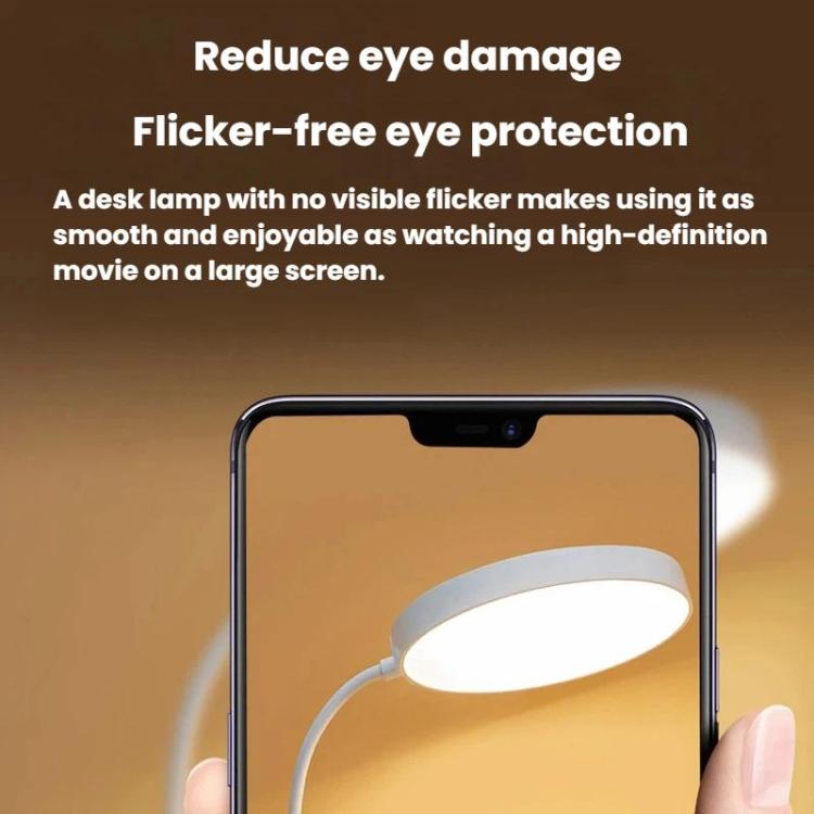 Xiajule Portable Clip On Desk Lamp Night Light, Eye Protection High CRI Reading Lamp, Plug-in, Rechargeable, Rechargeable 3 Color Temperatures Stepless Dimming
