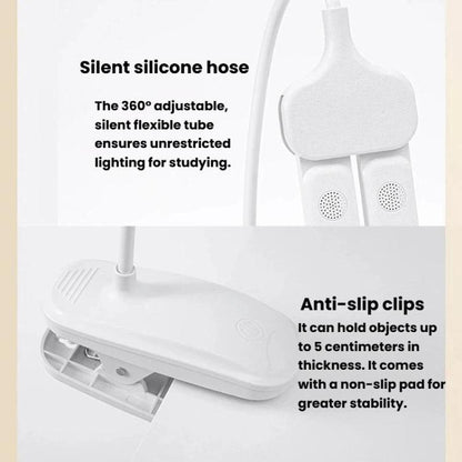 Xiajule Dual-Head Eye-Caring Clip On Lamp, Portable LED Rechargeable Student Reading Lamp, 800mAh, 1200mAh