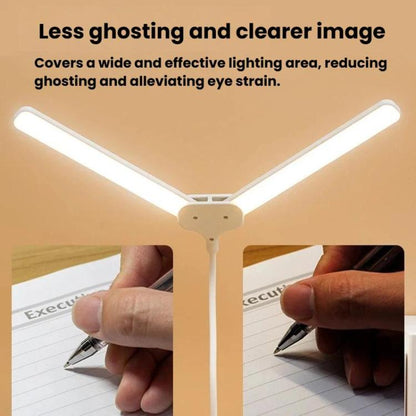 Xiajule Dual-Head Eye-Caring Clip On Lamp, Portable LED Rechargeable Student Reading Lamp, 800mAh, 1200mAh