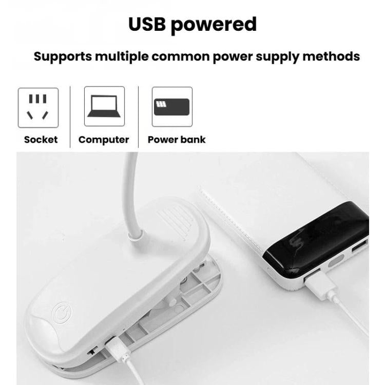 Xiajule Dual-Head Eye-Caring Clip On Lamp, Portable LED Rechargeable Student Reading Lamp, 800mAh, 1200mAh