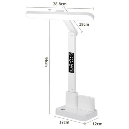 Xiajule Portable LED Desk Lamp With Time Display & Pen Holder, Dimmable Eye-Caring Lamp For Reading Homework, 1500mAh, 1800mAh