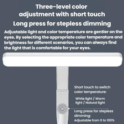 Xiajule Multifunctional Bookshelf Eye-Caring Desk Lamp, Adjustable Brightness LED Bedroom Reading Light