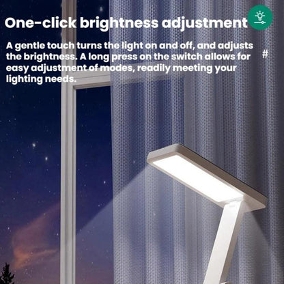 Xiajule Rechargeable Smart Digital Display Clock Folding Desk Lamp, Eye-Caring Study Bedside Reading Light