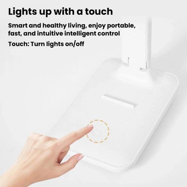 Xiajule Three-Color Temperature LED Folding Eye-Caring Desk Lamp, USB Stepless Dimmable Reading Light For Bedroom Dormitory, Plug-in, Rechargeable 500mAh, Rechargeable 800mAh, Rechargeable 1200mAh