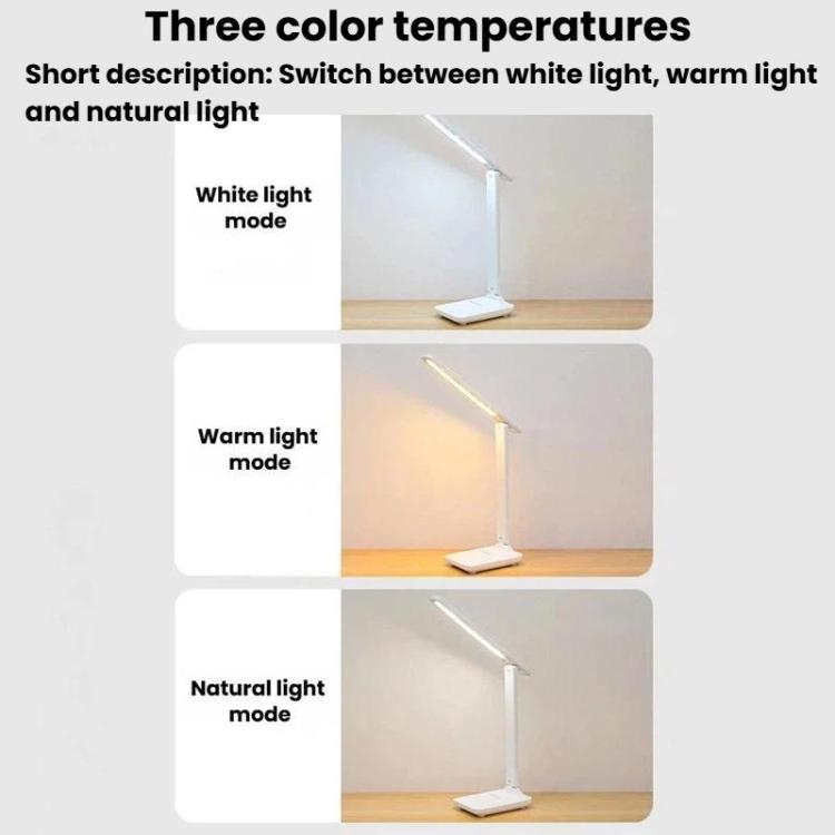 Xiajule Three-Color Temperature LED Folding Eye-Caring Desk Lamp, USB Stepless Dimmable Reading Light For Bedroom Dormitory, Plug-in, Rechargeable 500mAh, Rechargeable 800mAh, Rechargeable 1200mAh