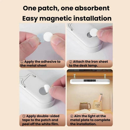 Xiajule Student Dormitory Under-Cabinet Lamp, Magnetic Mount Bed Hanging Light With Hook & Clock Display, Touchscreen, Remote Control
